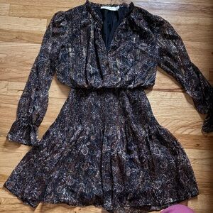 bishop + young Dark Floral Long Sleeve Dress